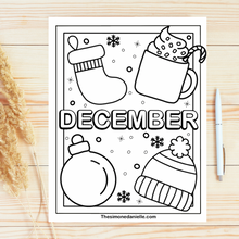 Load image into Gallery viewer, December Coloring Page
