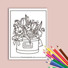 Load image into Gallery viewer, Simple Florals Coloring Pages | Instant PDF Download
