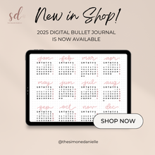 Load image into Gallery viewer, 2025 Digital Bullet Journal | Minimalist Journal | Beginner Bullet Journal | Goodnotes 5 Bujo
