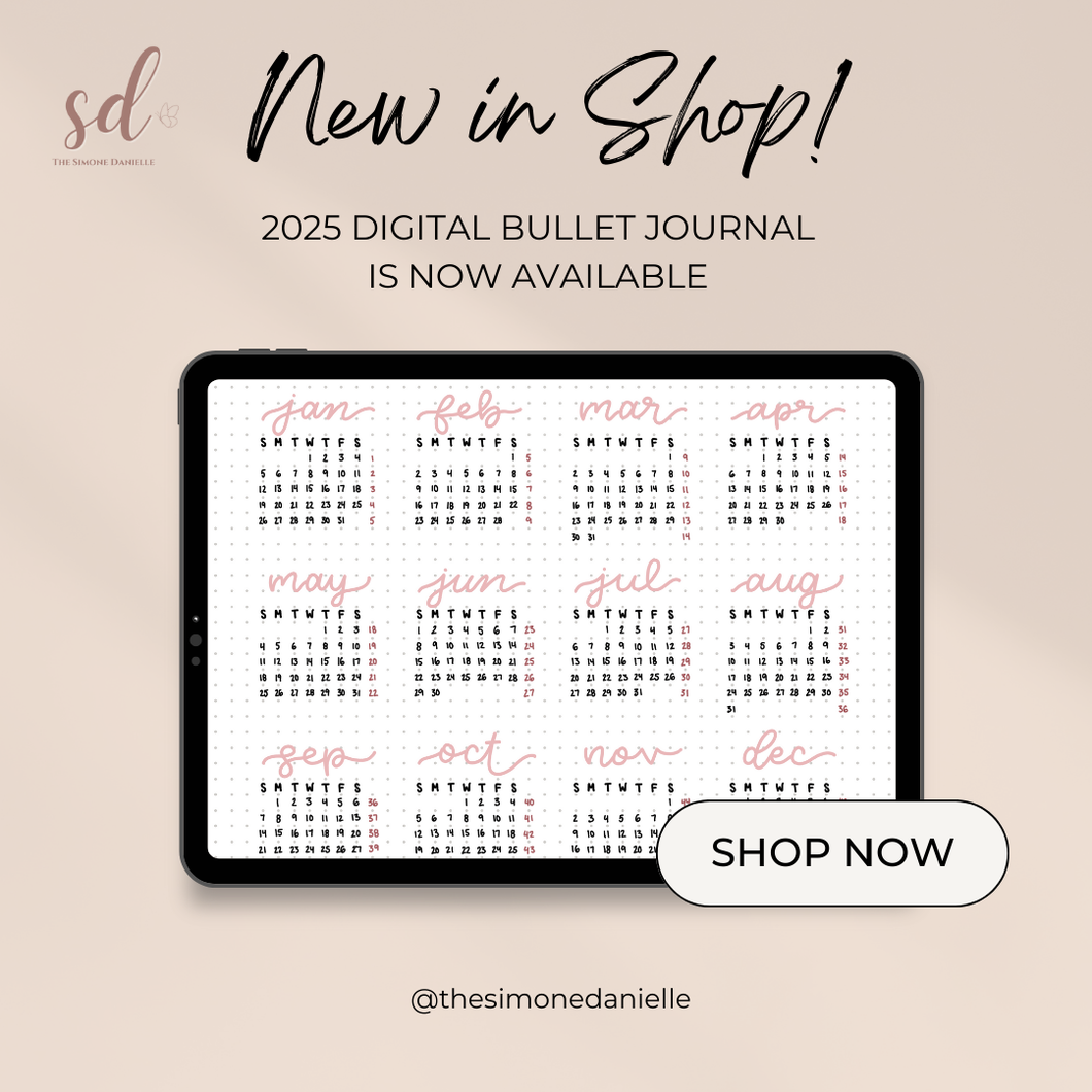 2025 Digital Bullet Journal | Minimalist Journal | Beginner Bullet Journal | Goodnotes 5 Bujo