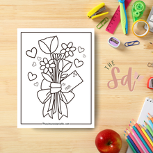 Load image into Gallery viewer, Simple Bouquet Coloring Page | Instant PDF Download
