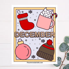 Load image into Gallery viewer, December Coloring Page
