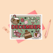 Load image into Gallery viewer, December Holiday Coloring Page
