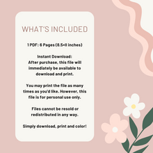 Load image into Gallery viewer, Simple Florals Coloring Pages | Instant PDF Download
