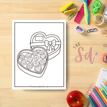 Load image into Gallery viewer, Box of Chocolates Coloring Page | Instant PDF Download
