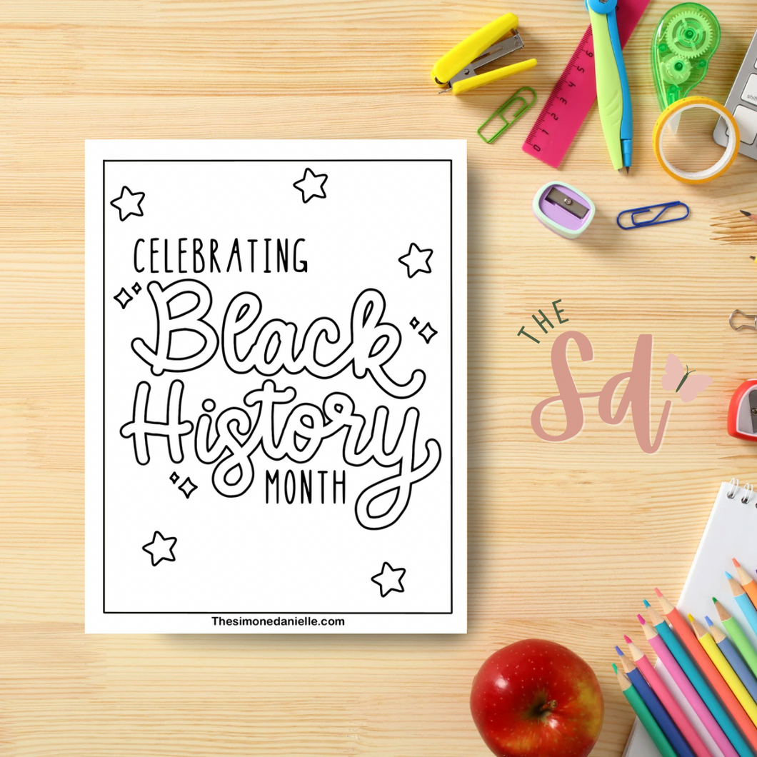 Celebrating Black History Month Coloring Page | Instant PDF Download